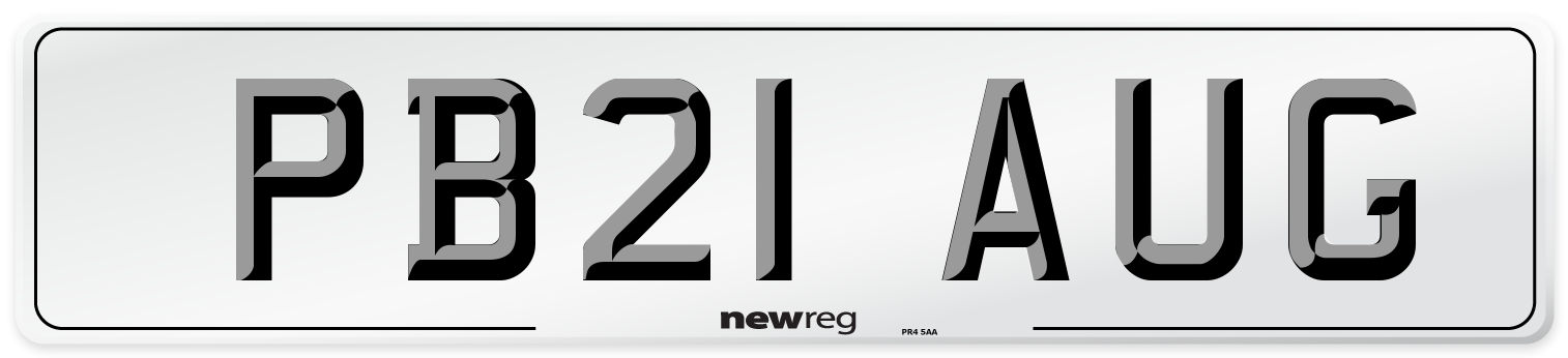 PB21 AUG Number Plate from New Reg